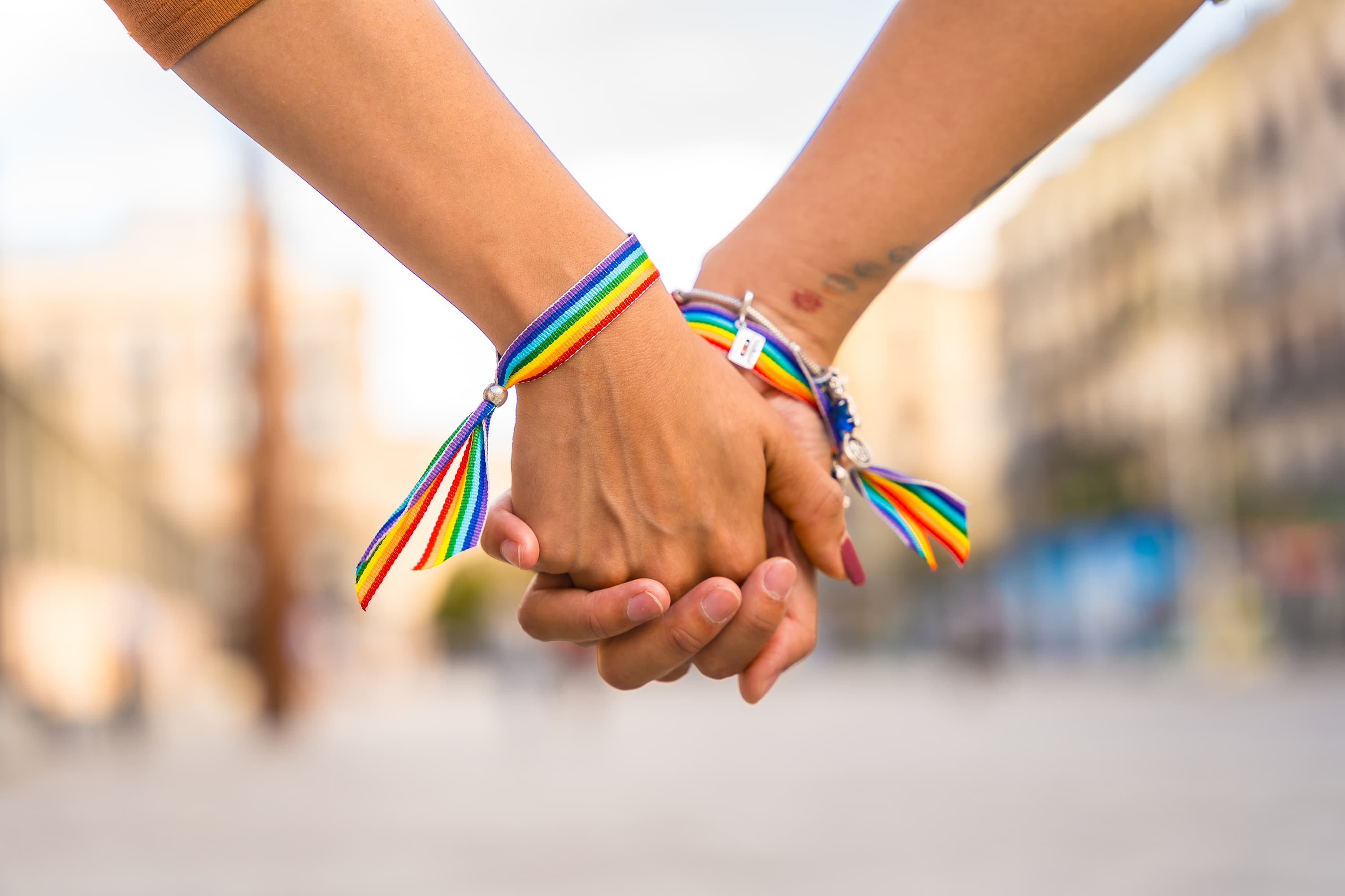 Illustration of diverse LGBTQ+ community celebrating inclusive banking